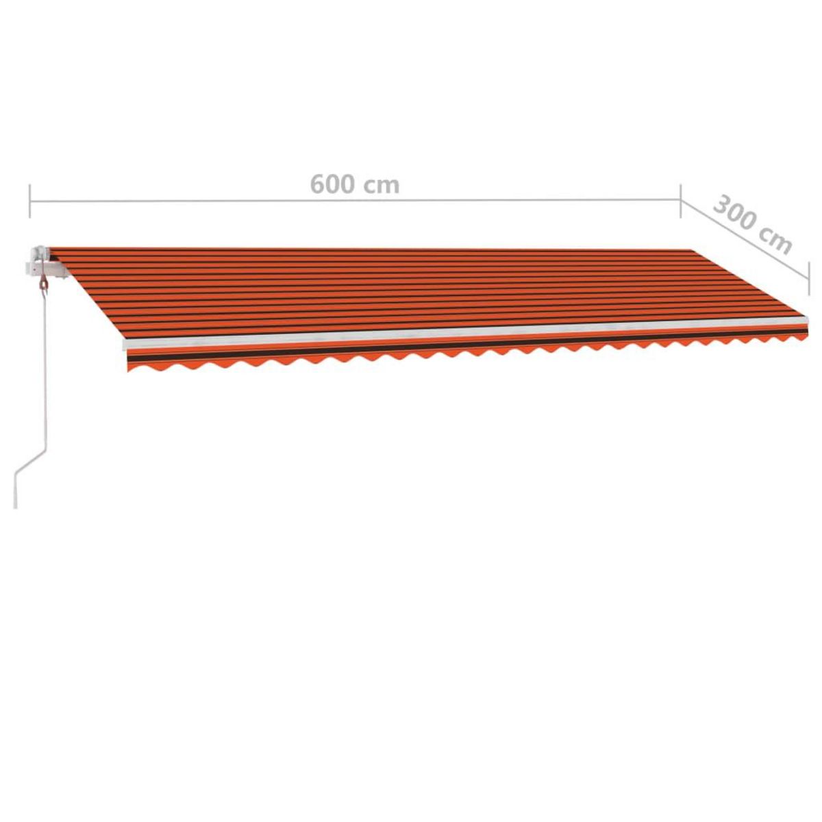 VIDAXL Auvent automatique sur pied 600x300 cm Orange/marron