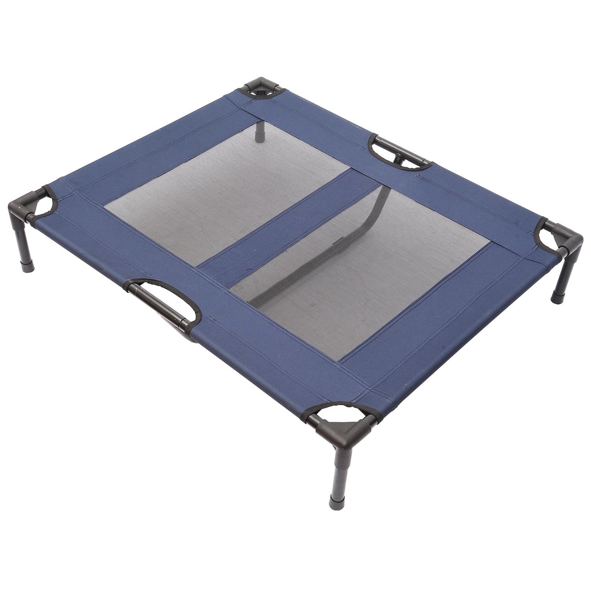 Voir la diapositive 2 : PAWHUT Lit sur pieds xxl pour chien chat lit de camp animal lit surélevé tissu oxford textilène micro-perforé 92l x 76l x 18h cm bleu marine