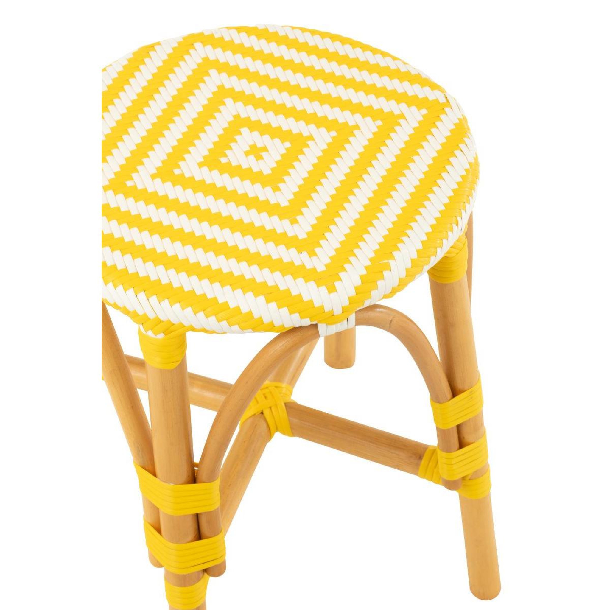 Voir la diapositive 3 : J-LINE Tabouret en rotin  danial  44cm jaune