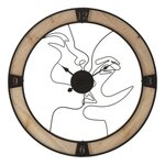 Paris Prix Horloge Murale en Métal  Couple  60cm Naturel & Noir