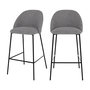 Voir la diapositive 1 : Rendez vous déco Lot de 2 chaises pour îlot central 66 cm en tissu chiné gris foncé-Karl