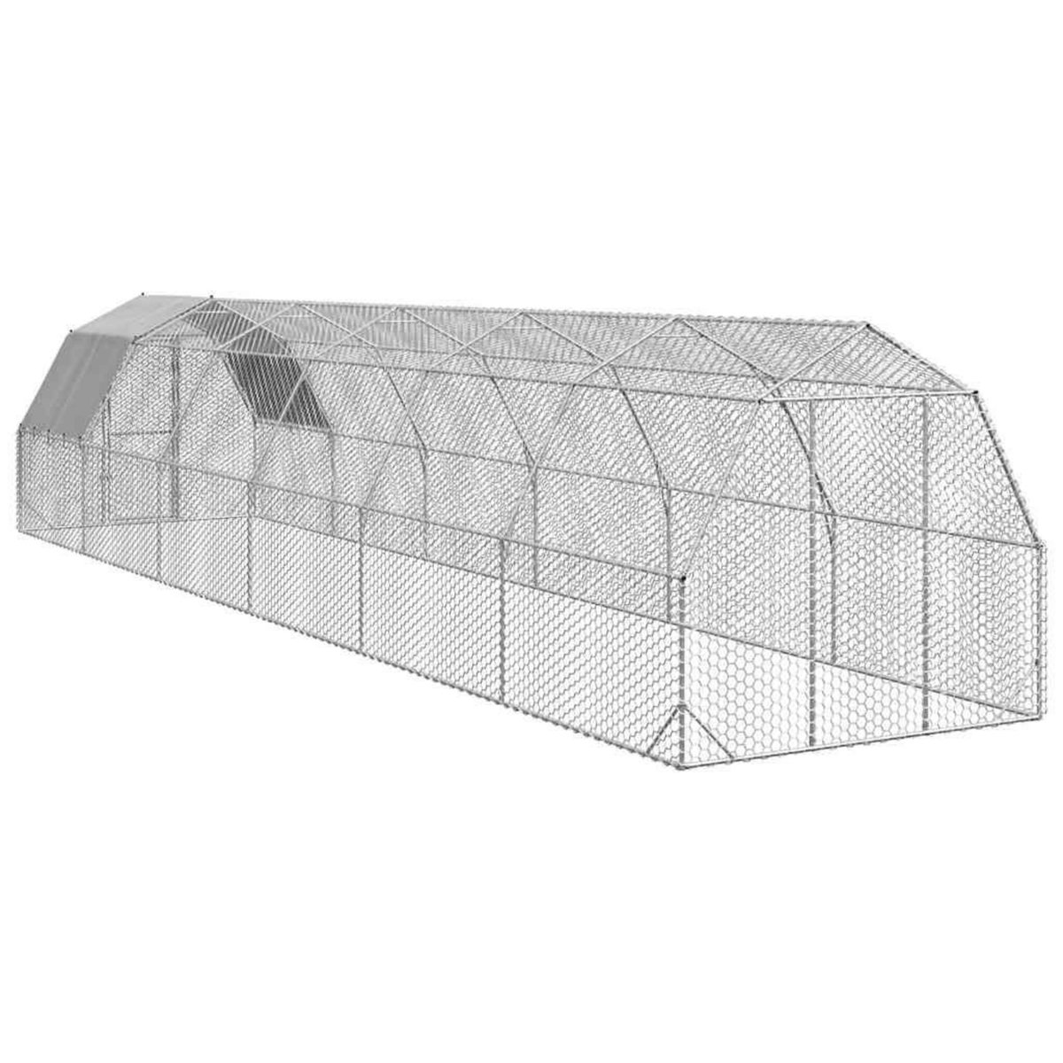 VIDAXL Poulailler avec toit 2,5x12x2,25 m acier galvanise
