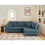 Voir la diapositive 6 : LISA DESIGN Rune - canapé d'angle droit - 4 places - avec pouf d'appoint - en tissu bouclette