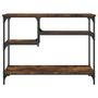 Voir la diapositive 4 : VIDAXL Table console avec etageres chene fume 100x35x75 cm