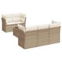 Voir la diapositive 2 : VIDAXL Salon de jardin avec coussins 6 pcs beige resine tressee