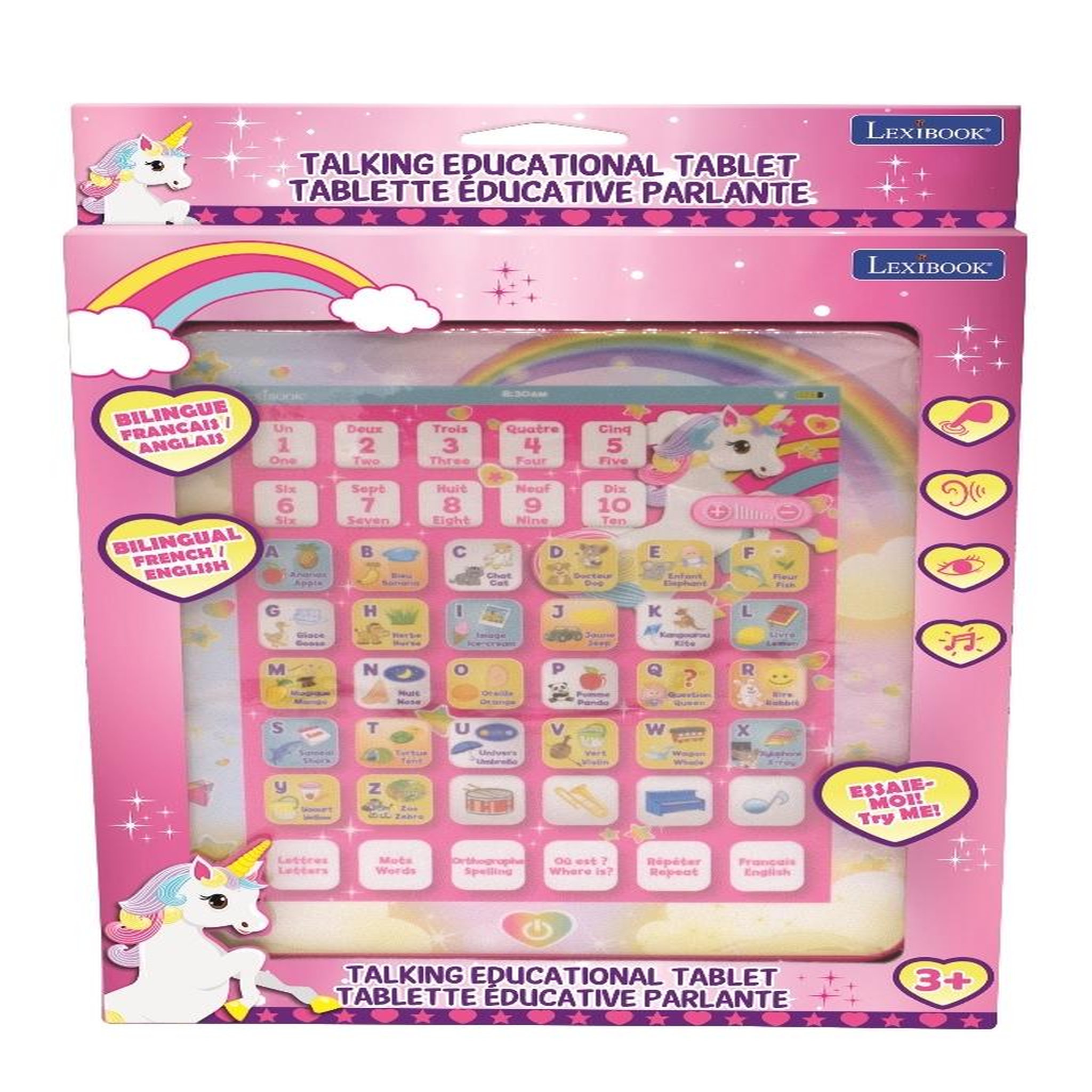 Voir la diapositive 4 : Lexibook Tablette Éducative bilingue Licorne en français et en anglais