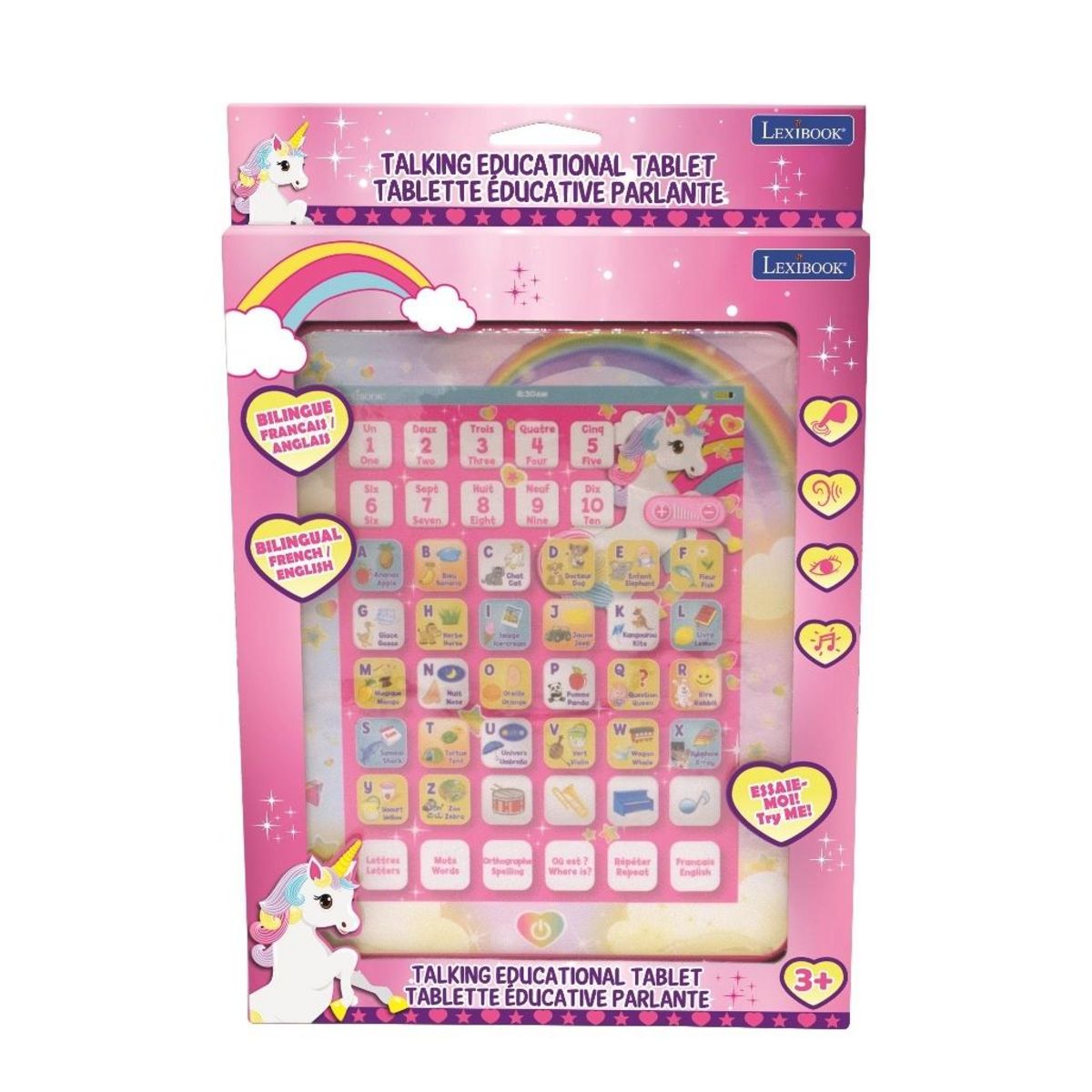 Lexibook Tablette Éducative bilingue Licorne en français et en anglais