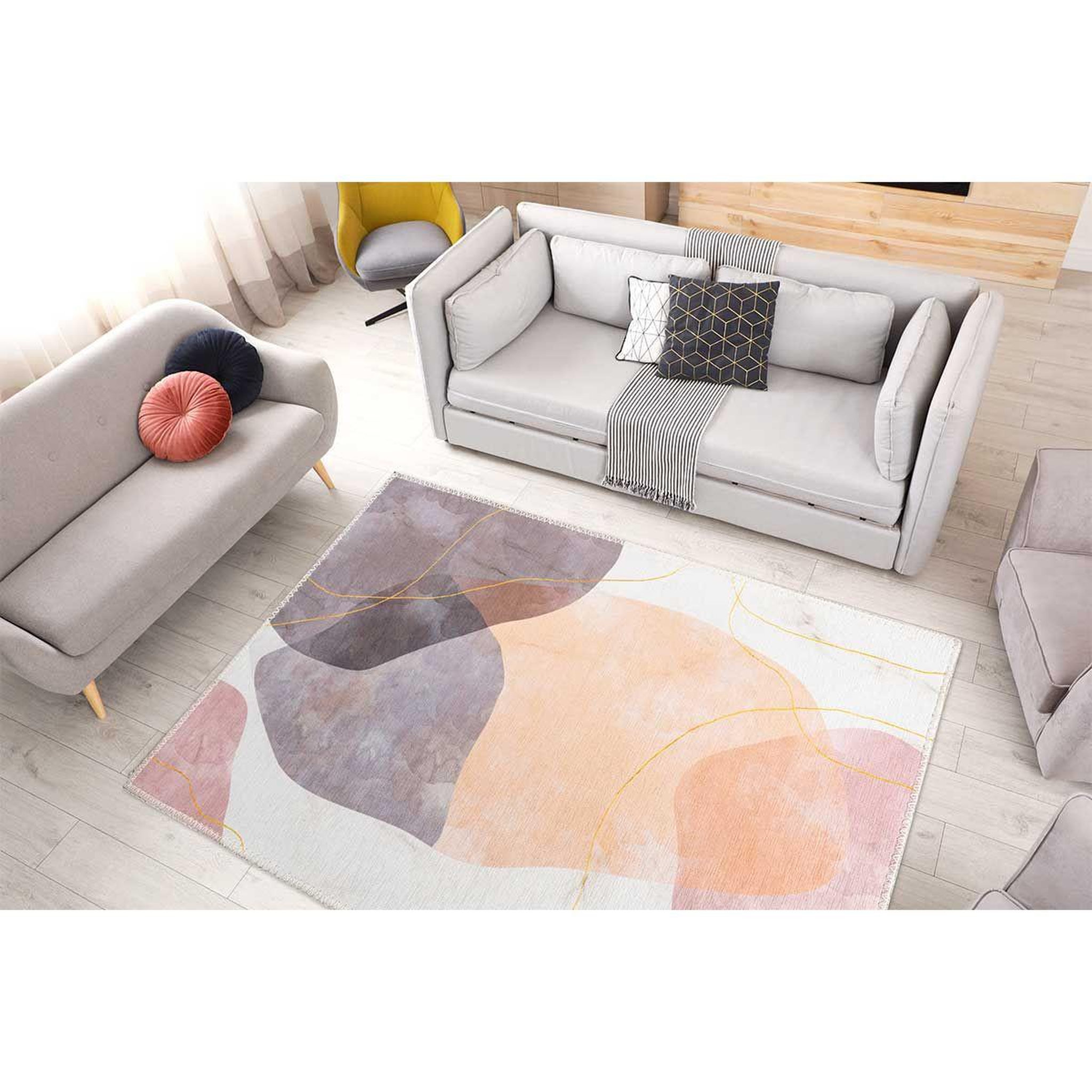 Voir la diapositive 4 : Paris Prix Tapis Tissé à Poils Plats  Picassa III  Multicolore