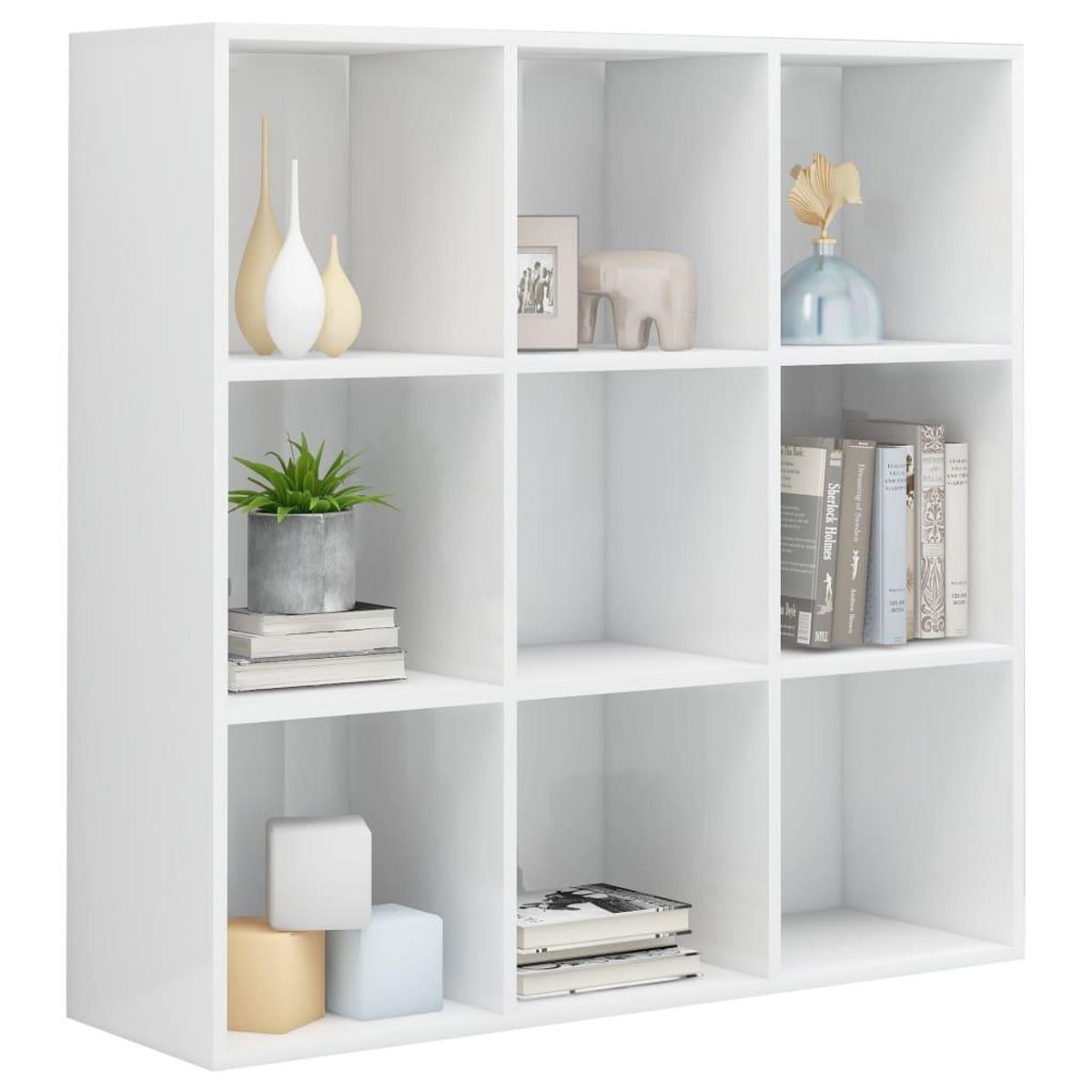 VIDAXL Bibliotheque blanc brillant 98x29x97,5 cm bois d'ingenierie