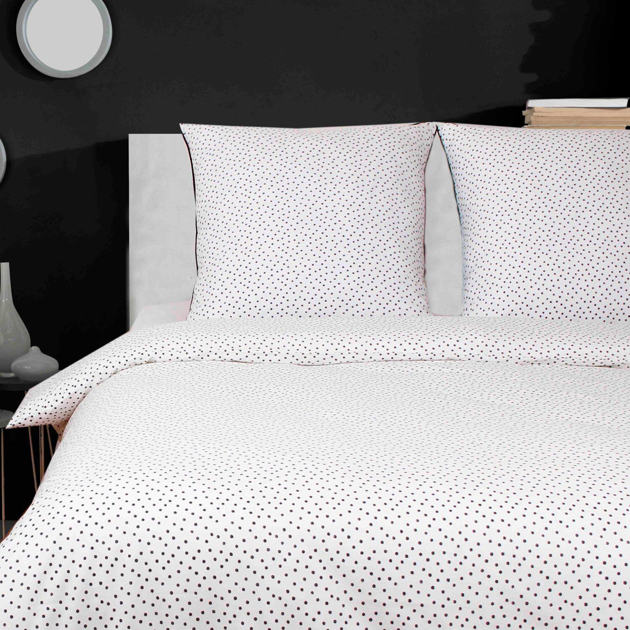 Voir la diapositive 2 : Home collection Parure housse de couette 3 pcs 240x220 cm 100% coton 57 fils imprimé. Points