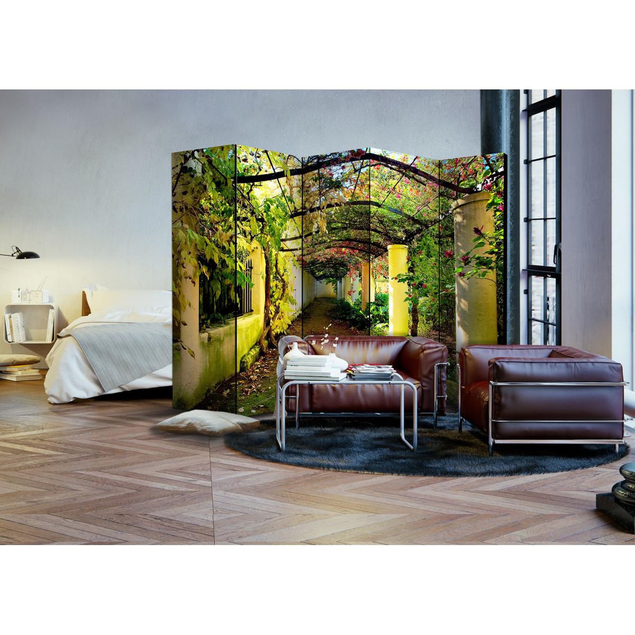 Voir la diapositive 2 : Paris Prix Paravent 5 volets  romantic garden  172x225cm