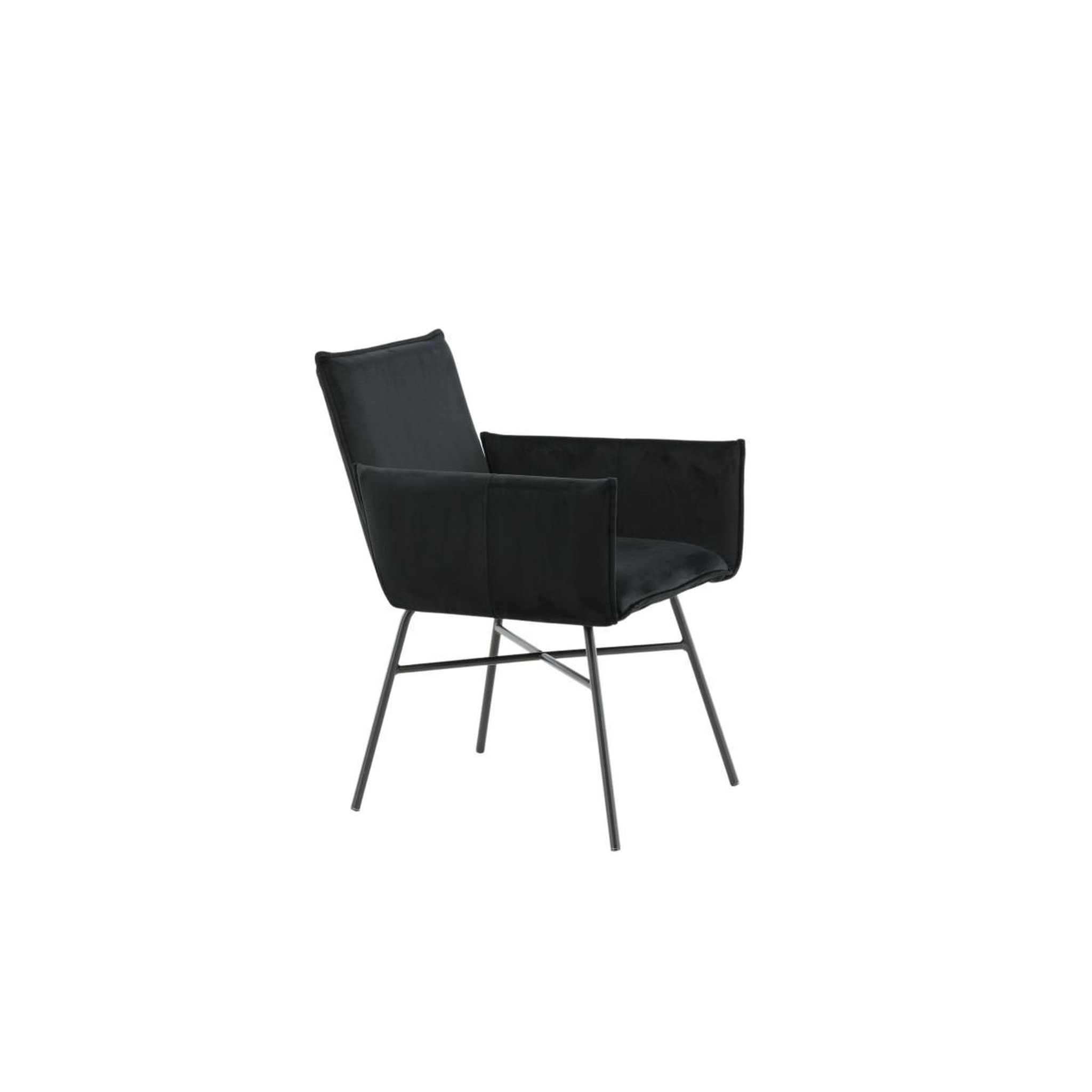 Voir la diapositive 3 : Paris Prix Chaise design en velours  petra  87cm noir