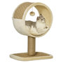 Voir la diapositive 1 : PAWHUT Arbre à chat rond style cosy chic griffoir grattoirs sisal jeu suspendu souris niche avec coussin cordes d'algues tressées peluche courte beige