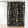 Voir la diapositive 1 : Douceur d'Intérieur Rideau de douche 180x200 AQUAMARBRE Noir avec 12 anneaux