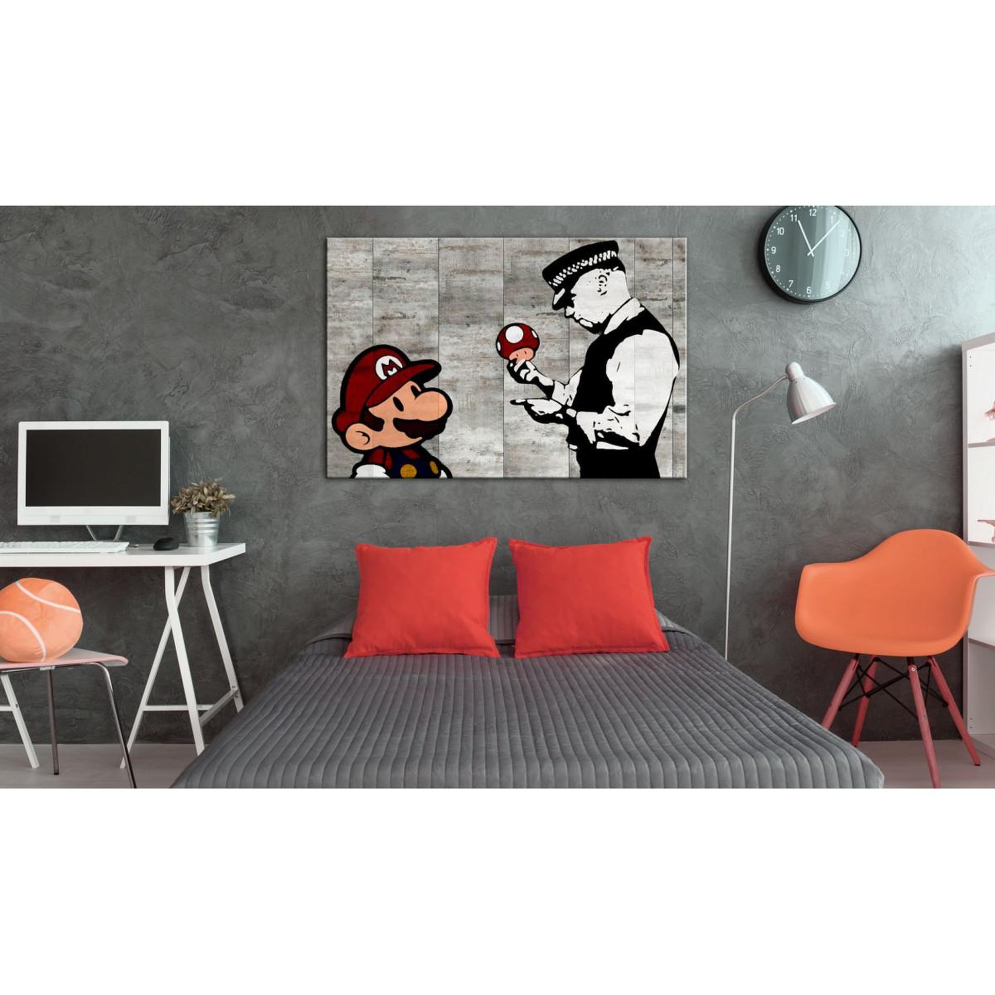 Voir la diapositive 2 : Paris Prix Tableau imprimé  banksy - on concrete