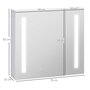 Voir la diapositive 3 : KLEANKIN Armoire de toilette miroir lumineux LED 2 portes 3 niv. blanc