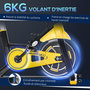 Voir la diapositive 5 : HOMCOM Vélo d'appartement vélo biking cardio écran LCD multifonctions selle guidon réglables acier noir jaune