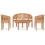 Voir la diapositive 2 : VIDAXL Salon de jardin 4 pcs en forme de banane Bois de teck solide
