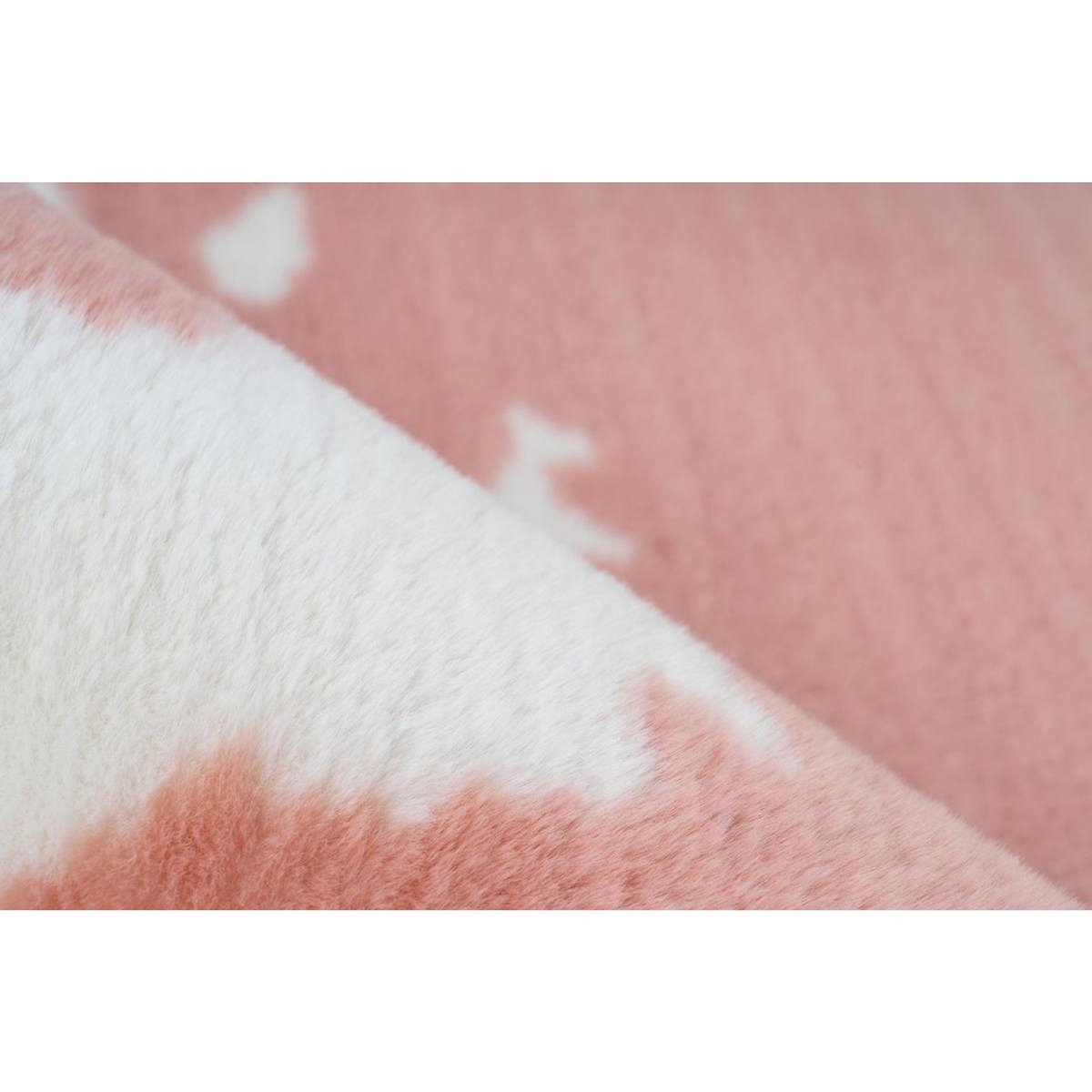 Paris Prix Tapis Imitation Fourrure  Rabbit  Rose & Blanc