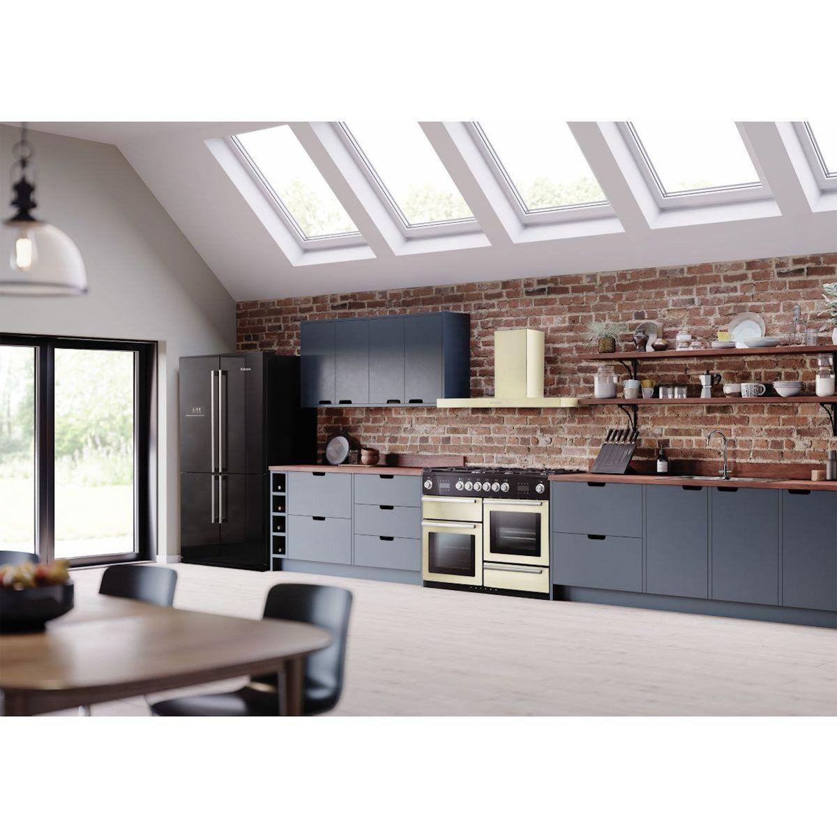 Falcon Piano de cuisson mixte NEXUS STEAM 110 CM IVOIRE/CHROME