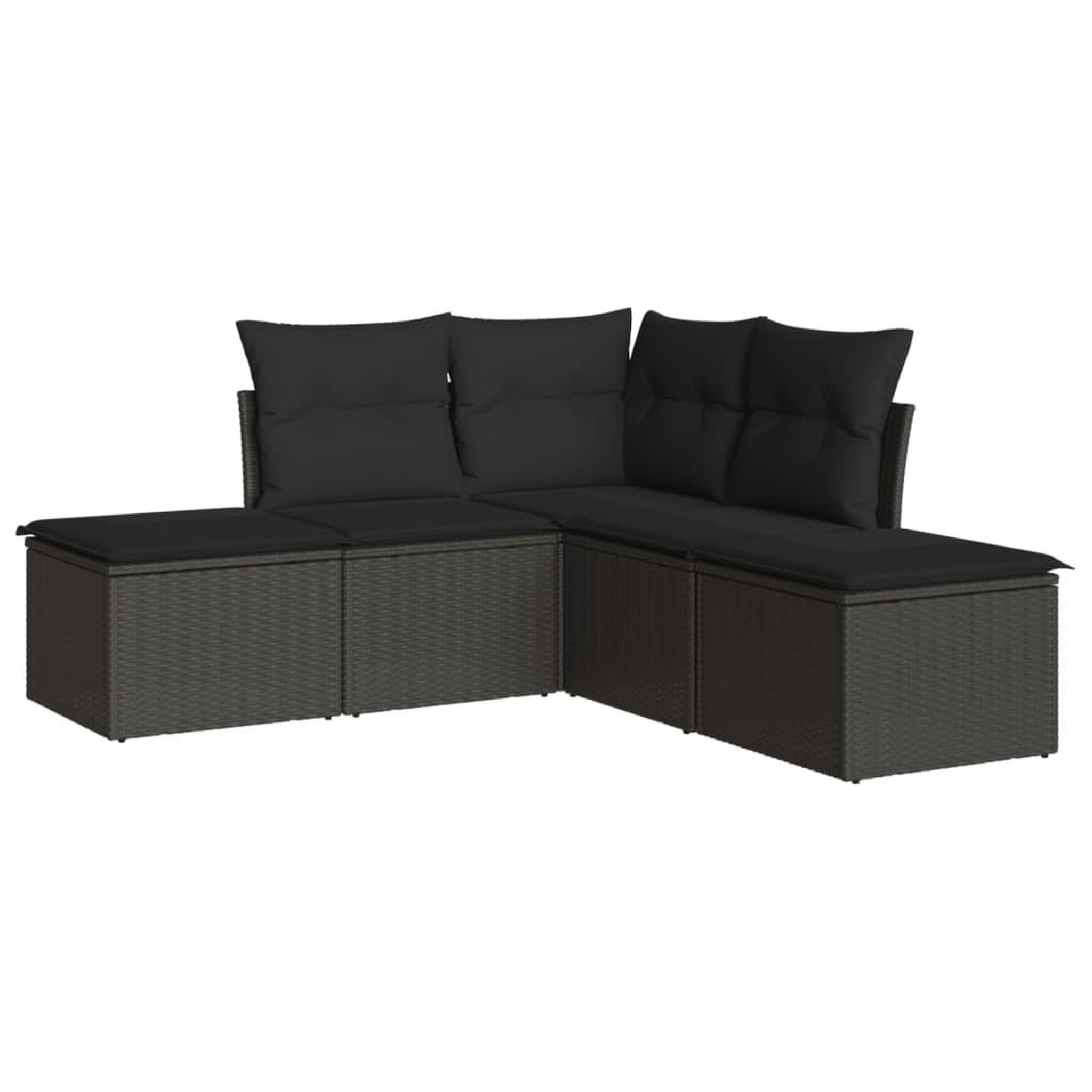 Voir la diapositive 2 : VIDAXL Salon de jardin 5 pcs avec coussins noir resine tressee