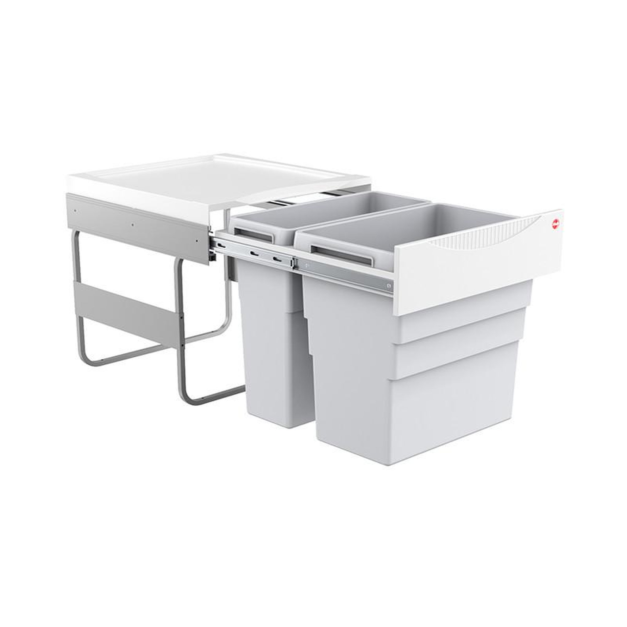 HAILO Poubelle de cuisine tri sélectif 2 bacs encastrable 50l (30+19) hailo easy cargo