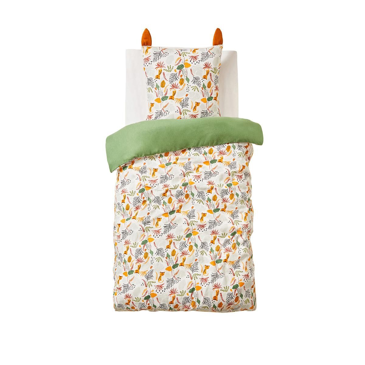 Petit Béguin Housse de couette enfant + taie d'oreiller en flanelle Dumbea