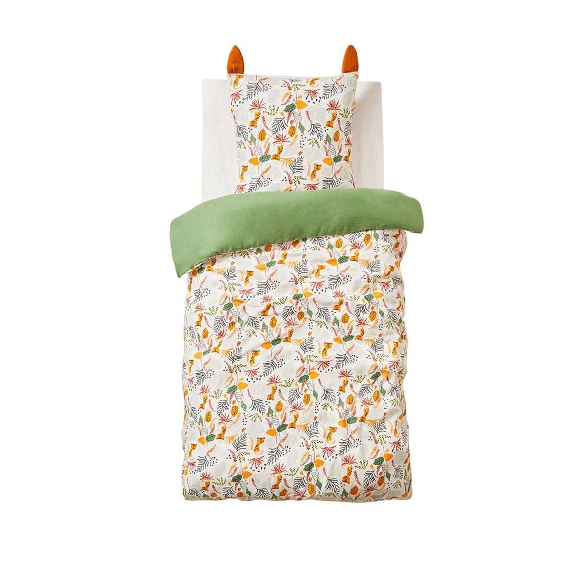 Petit Béguin Housse de couette enfant + taie d'oreiller en flanelle Dumbea