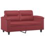 Voir la diapositive 3 : VIDAXL Ensemble de canapes 3 pcs et coussins Rouge bordeaux Similicuir