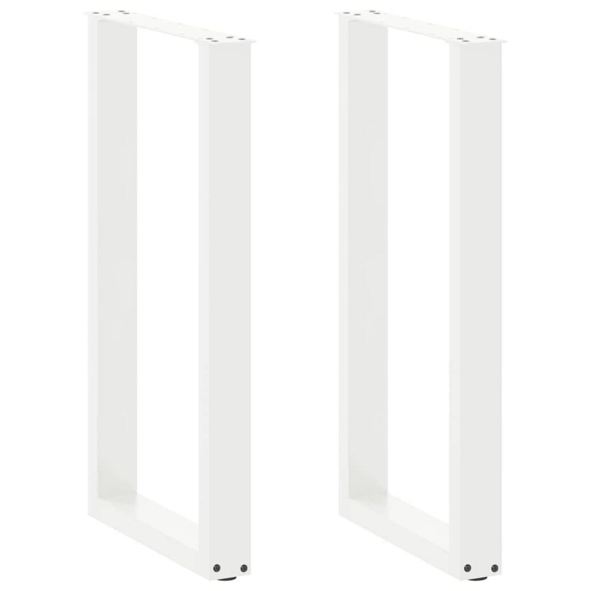 VIDAXL Pieds de table basse forme de U 2 pcs blanc 40x(90-91) cm acier