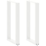 VIDAXL Pieds de table basse forme de U 2 pcs blanc 40x(90-91) cm acier