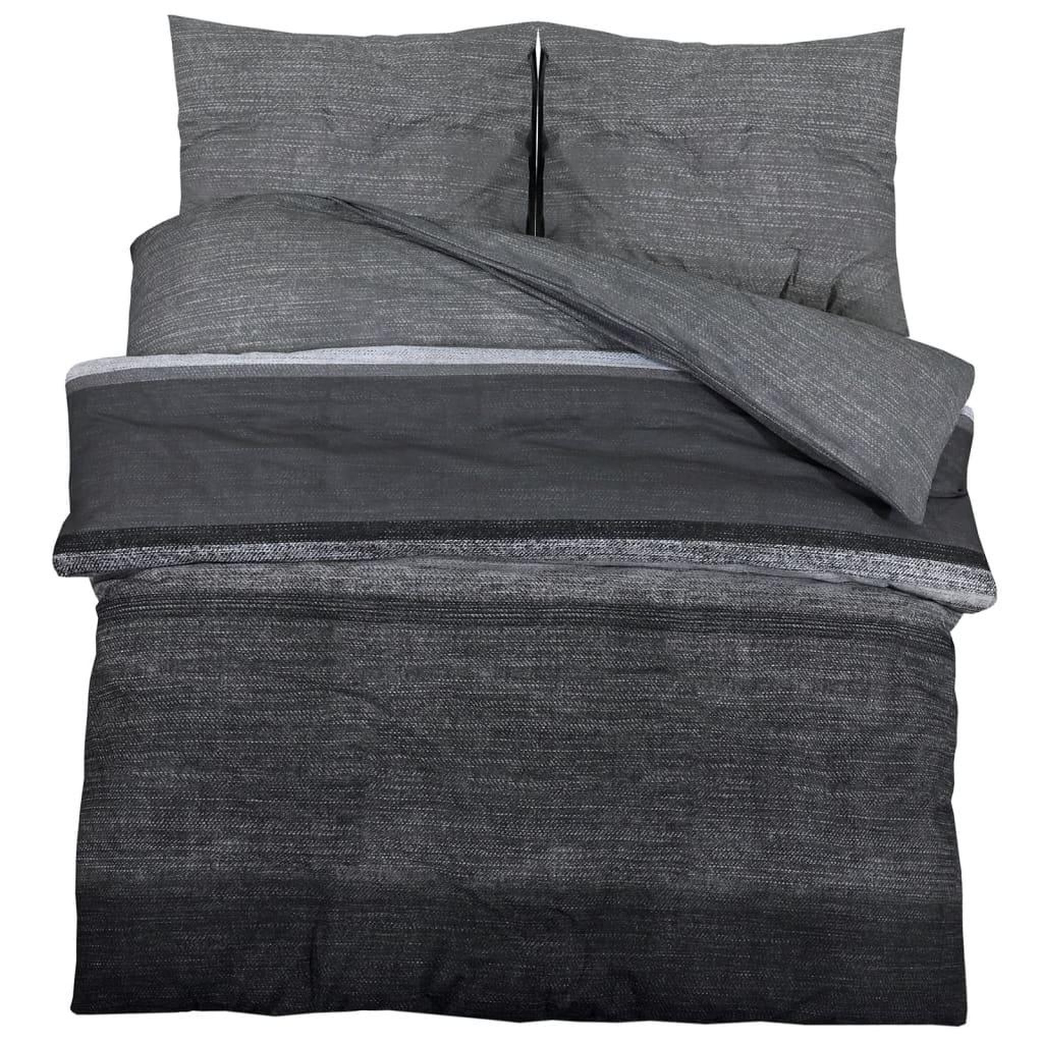 Voir la diapositive 2 : VIDAXL Ensemble de housse de couette gris fonce 220x240 cm Coton