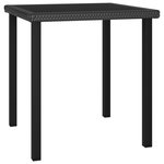 VIDAXL Table a dîner de jardin Noir 70x70x73 cm Resine tressee