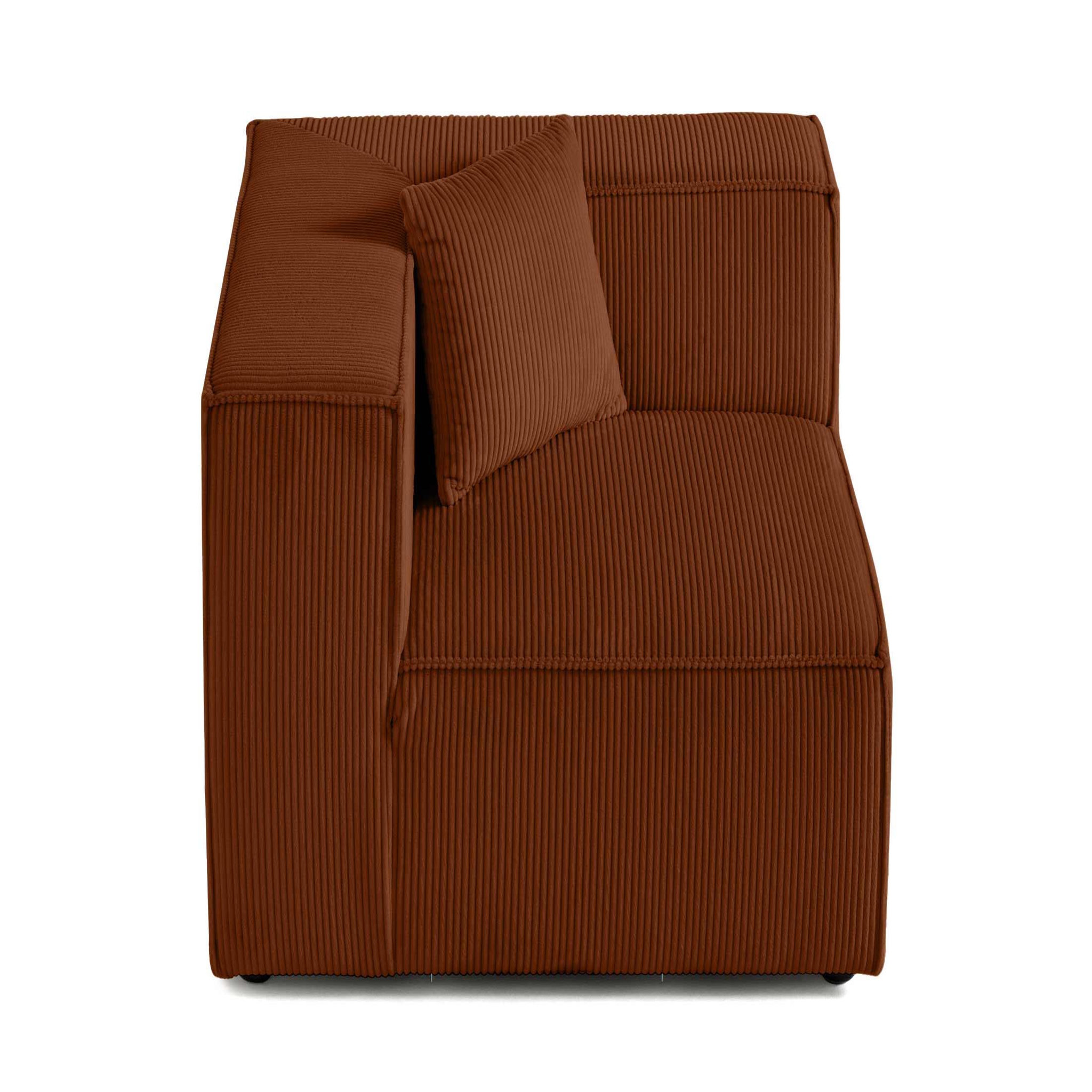 Voir la diapositive 1 : BEST MOBILIER Arty - module d'assise d'angle réversible - en velours côtelé