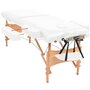 VIDAXL Table de massage pliable a 2 zones 10 cm d'epaisseur Blanc