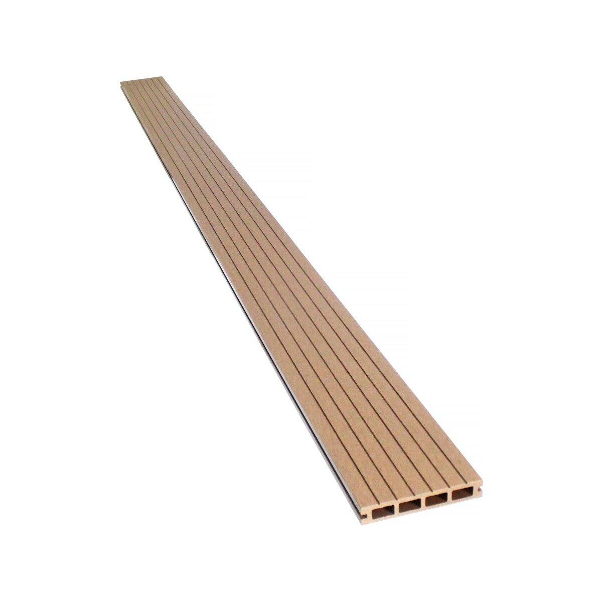 Habitat et Jardin Lot de 3 lames de terrasse composite alvéolaires - Long: 2,4m - surface 1m² - Terracotta