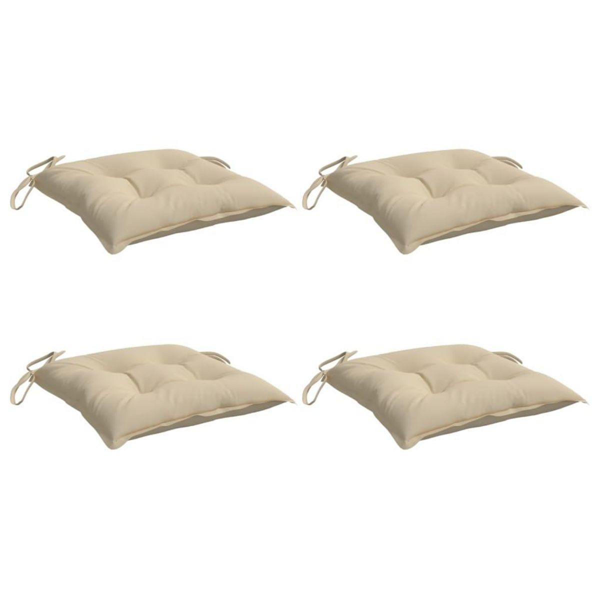 VIDAXL Coussins de chaise lot de 4 beige 50x50x7 cm tissu oxford