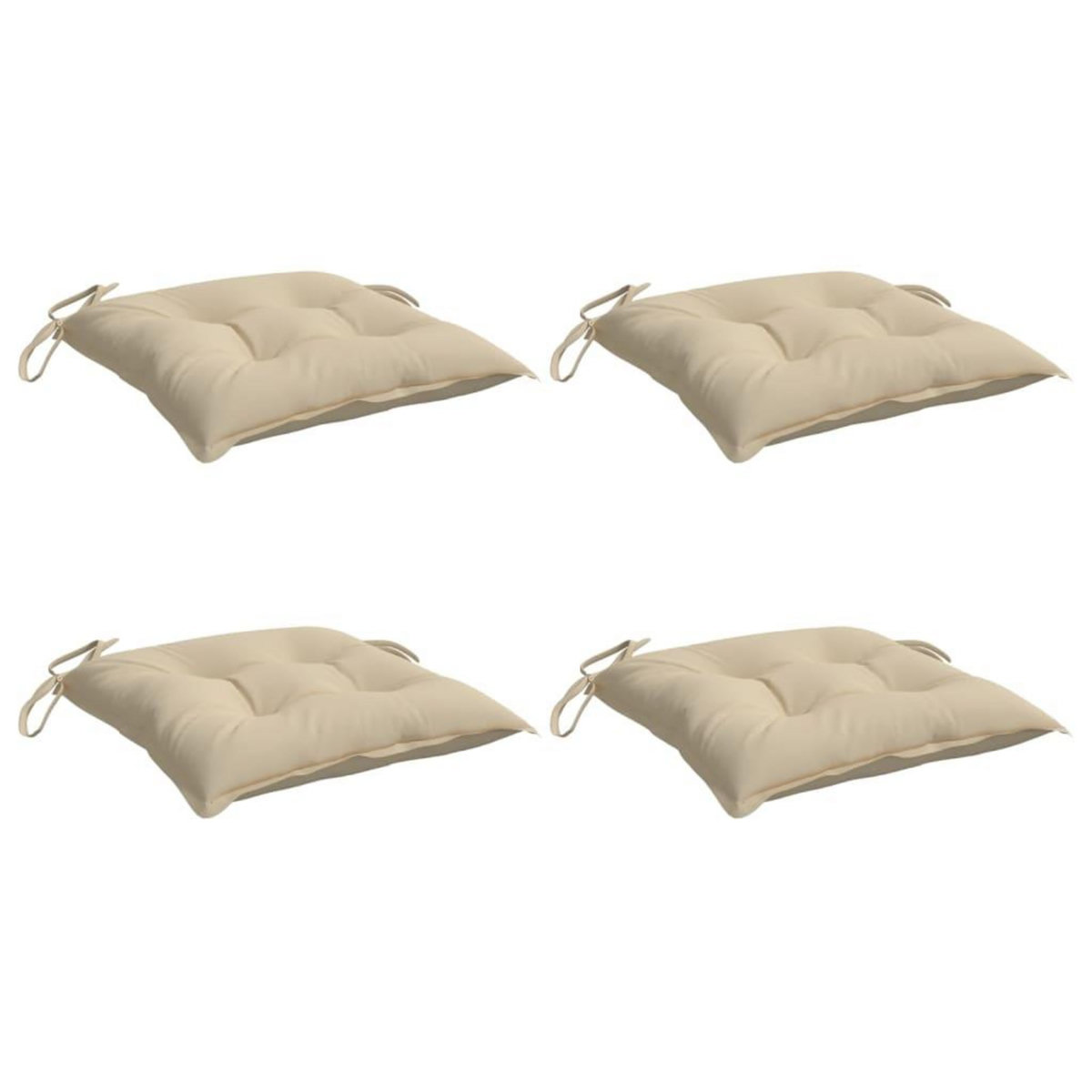 VIDAXL Coussins de chaise lot de 4 beige 50x50x7 cm tissu oxford