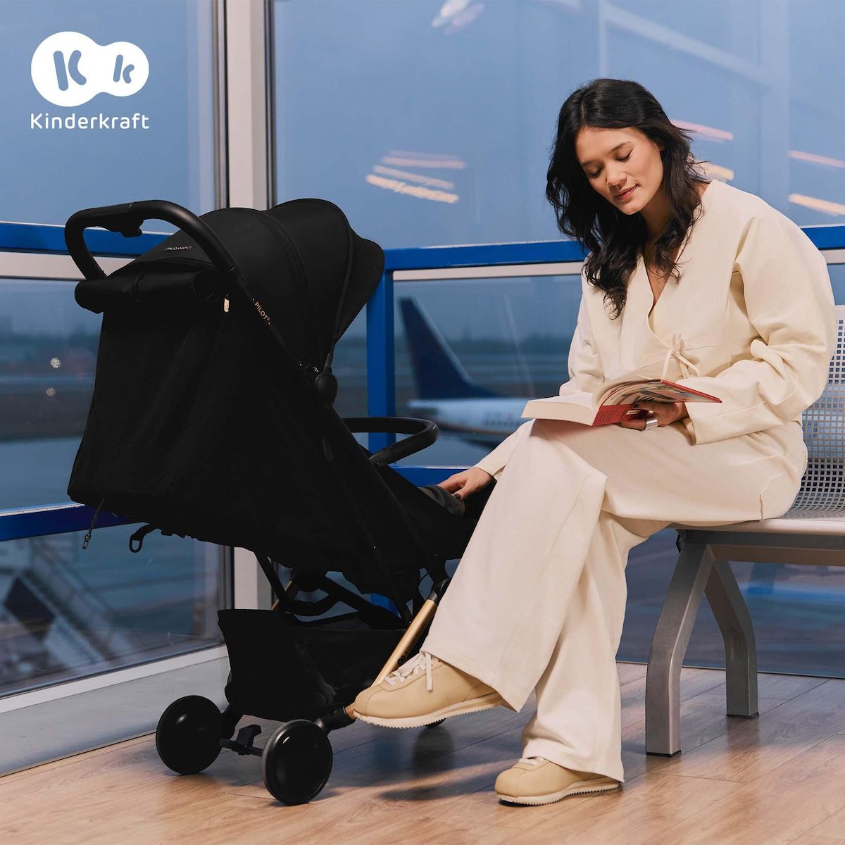 KINDERKRAFT Poussette compacte et facile à plier pour voyages et déplacements