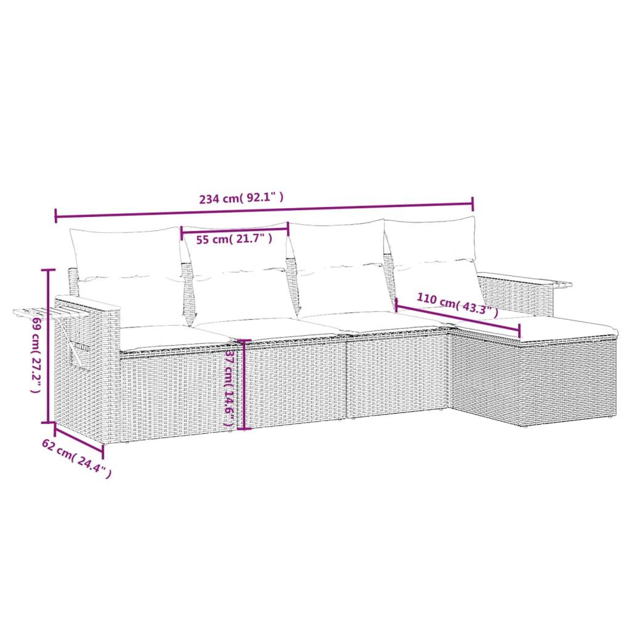 Voir la diapositive 4 : VIDAXL Salon de jardin 5 pcs avec coussins noir resine tressee