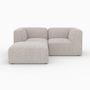 Voir la diapositive 1 : Rendez vous déco Canapé modulable en tissu beige 2 places avec pouf-Hestia