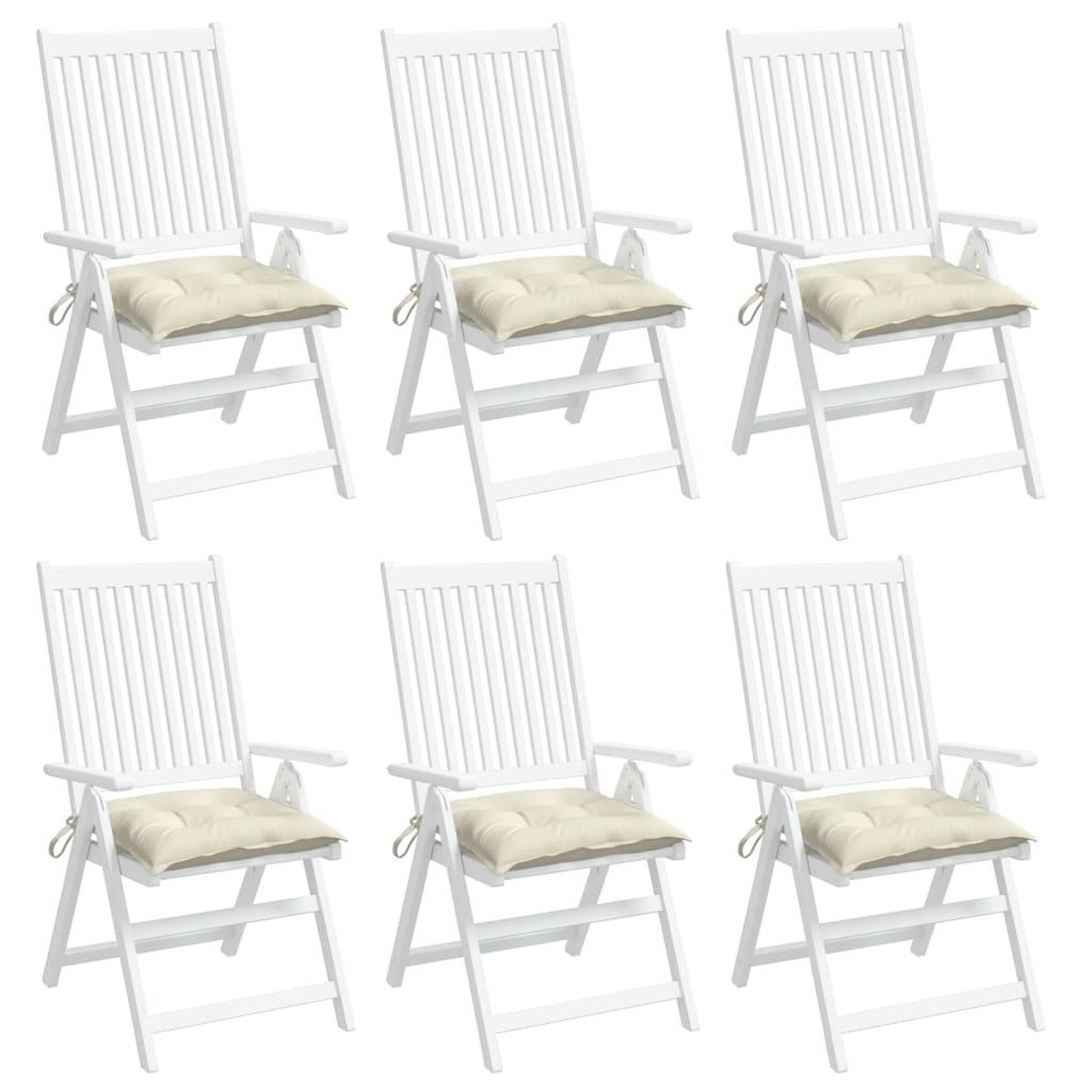 Voir la diapositive 4 : VIDAXL Coussins de chaise lot de 6 blanc creme 50x50x7 cm tissu oxford