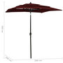 Voir la diapositive 6 : VIDAXL Parasol de jardin a 3 niveaux mat en aluminium rouge bordeaux