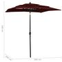 Voir la diapositive 6 : VIDAXL Parasol de jardin a 3 niveaux mat en aluminium rouge bordeaux