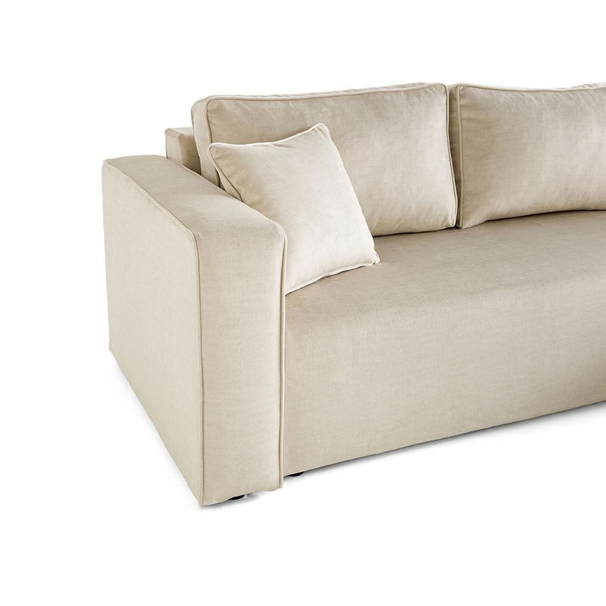 BEST MOBILIER Topaze - canapé d'angle déhoussable réversible 4 places en velours