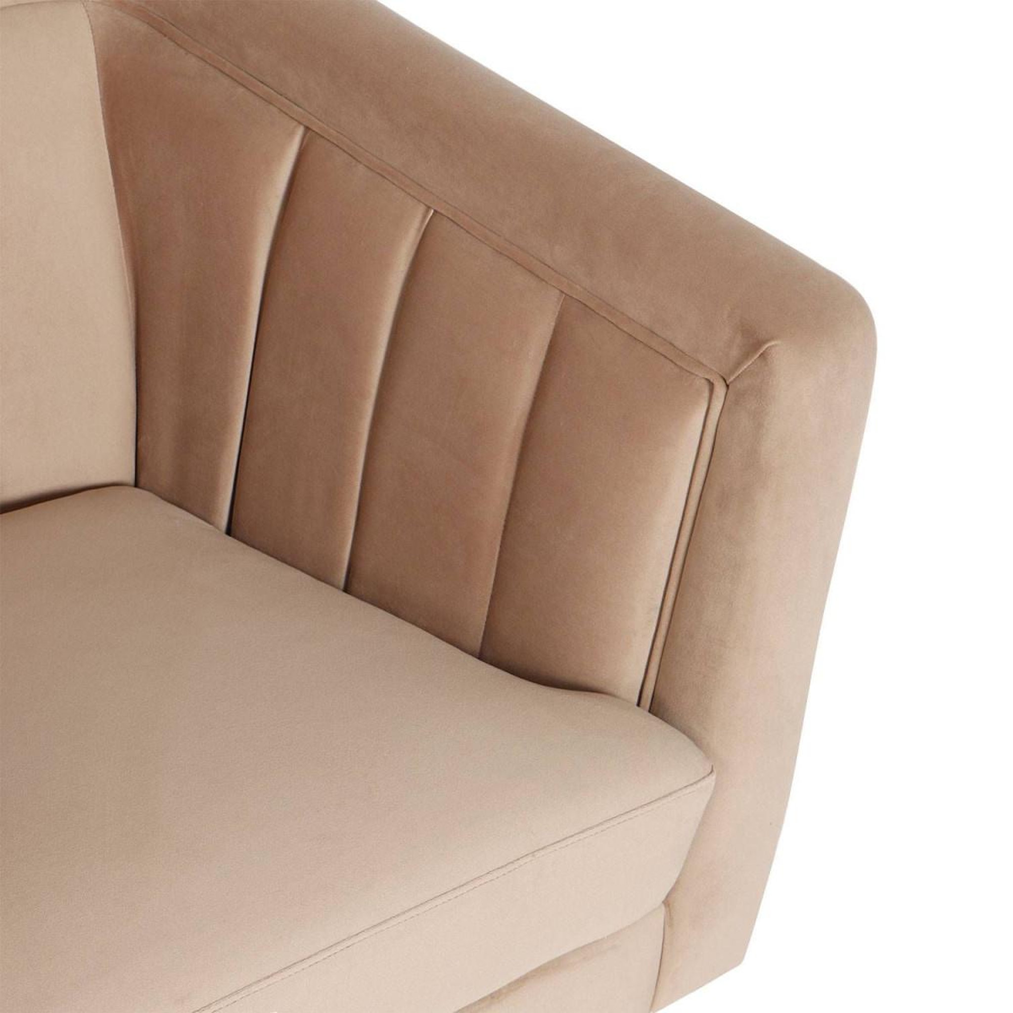 Voir la diapositive 4 : Paris Prix Fauteuil Design Velours  Victor  91cm Taupe