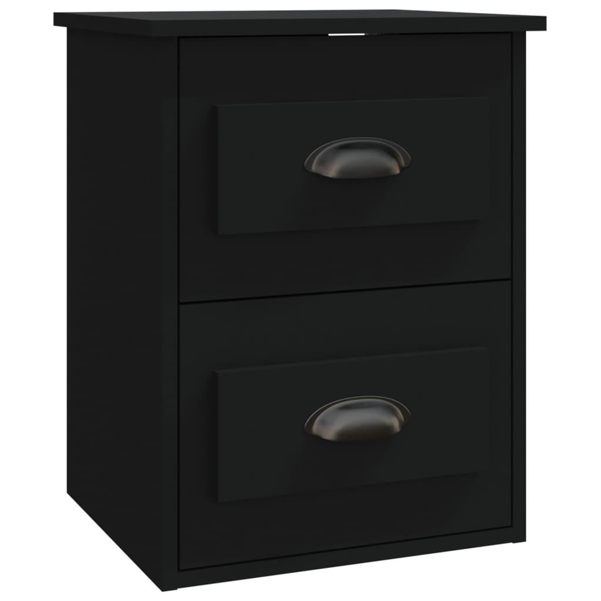 Voir la diapositive 2 : VIDAXL Table de chevet murale noir 41,5x36x53 cm
