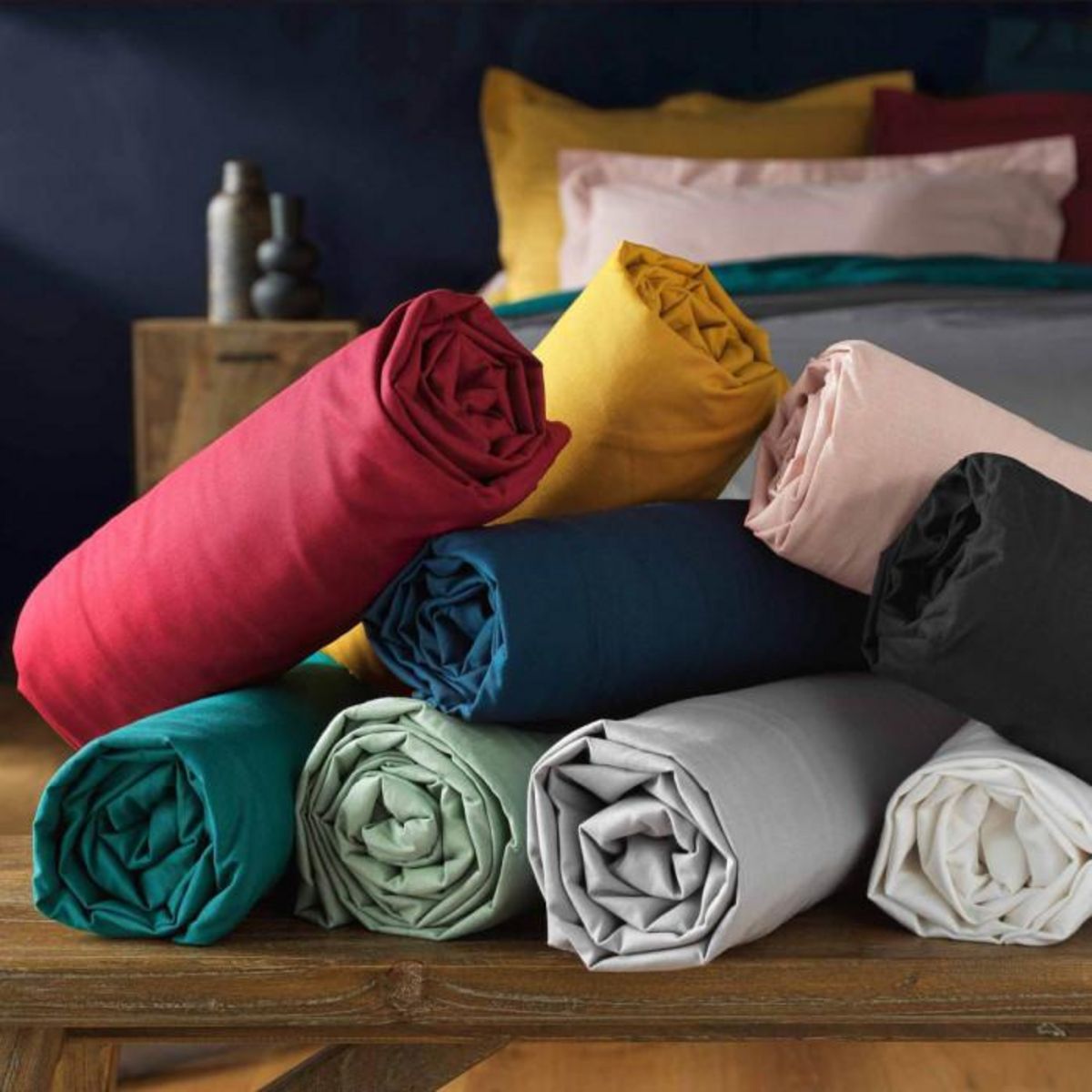 Paris Prix Drap Housse  Lina  180x200cm Curry