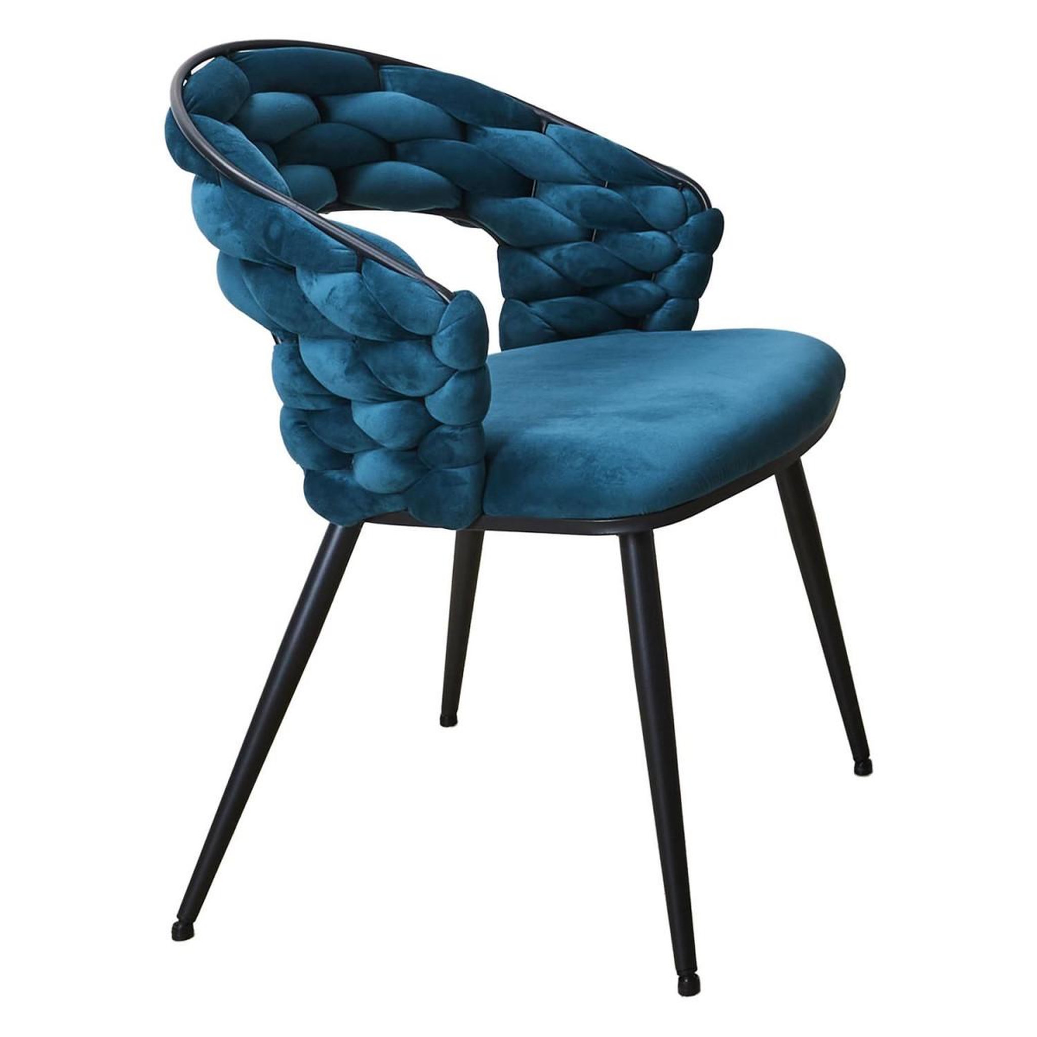 Voir la diapositive 2 : The Home Deco Factory Lot de 2 chaises design  salyer  82cm bleu canard