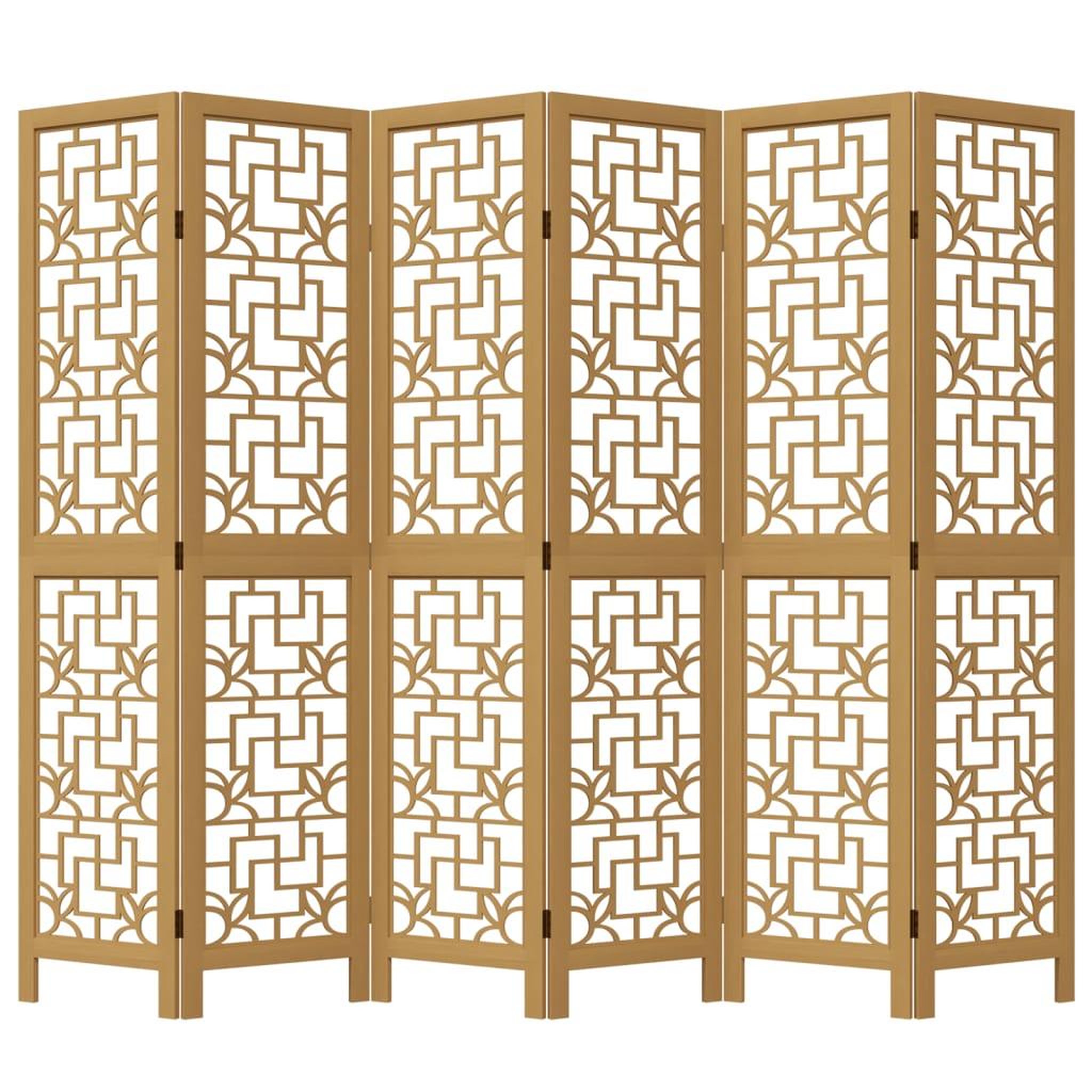 Voir la diapositive 4 : VIDAXL Cloison de separation 6 panneaux marron bois paulownia massif